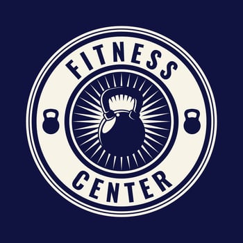 Set of Fitness Logo Retro Style. Good For Fitness Logo, Gym Logo. Dumbbell with chain. Template for sport icon, symbol, logo or other branding. Modern retro illustration. vector