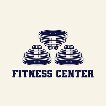 Set of Fitness Logo Retro Style. Good For Fitness Logo, Gym Logo. Dumbbell with chain. Template for sport icon, symbol, logo or other branding. Modern retro illustration. vector