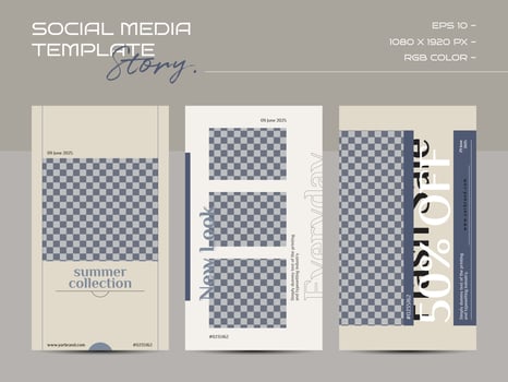 Minimalist fashion design for social media story template vector