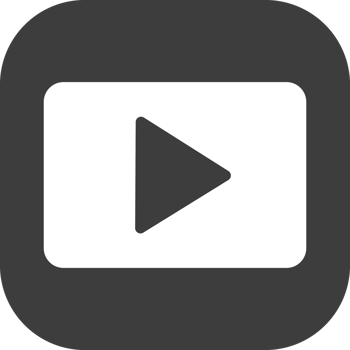 Play folder icon in black square. png
