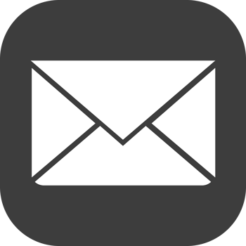 Email icon in black square. png