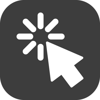 Cursor mouse icon in black square. png