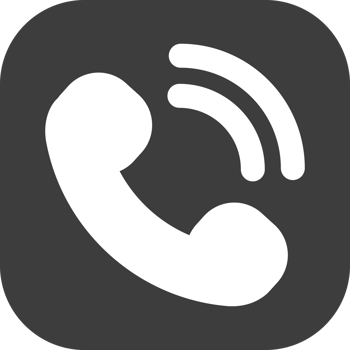 Phone call icon in black square. png