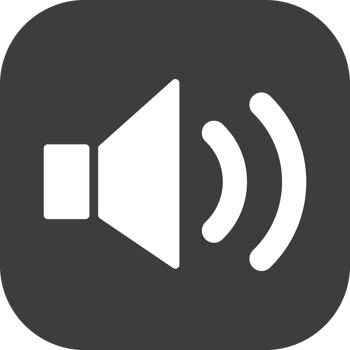 Speaker icon in black square. png