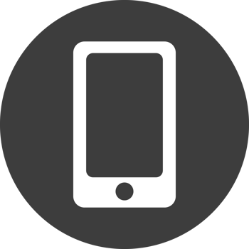 Mobile phone icon in black circle. png