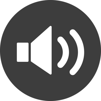 Speaker icon in black circle. png