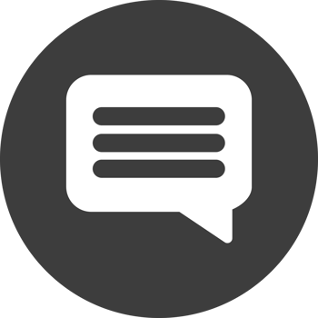 Message icon in black circle. png
