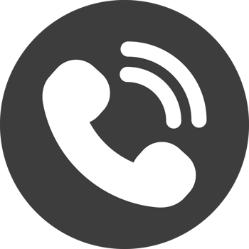 Phone call icon in black circle. png