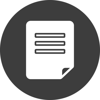 Document icon in black circle. png
