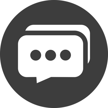 Chat icon in black circle. png