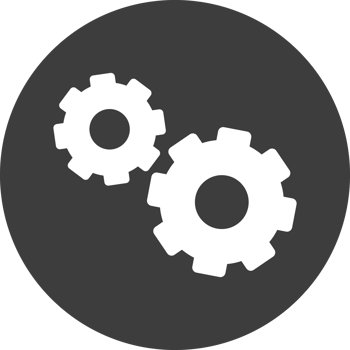 Setting icon in black circle. png