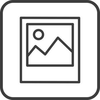 Image icon in thin line black square frames. png