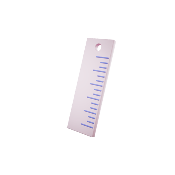 isolated school ruler 3d illustration png