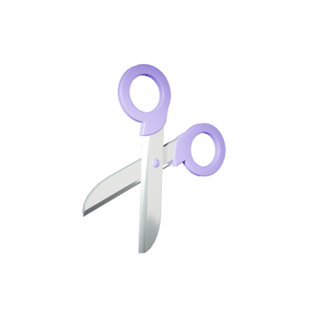 scissors for schhol, office and workshop 3d illustration png