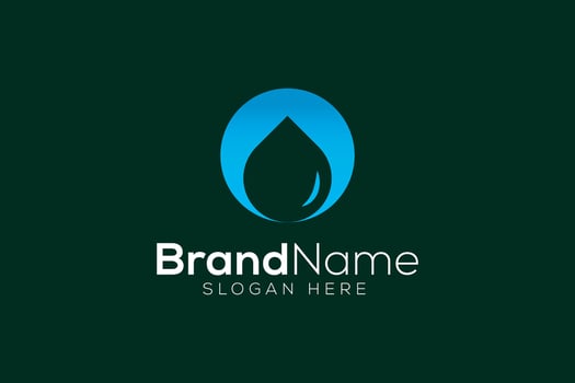Letter O water drop blue logo design vector template