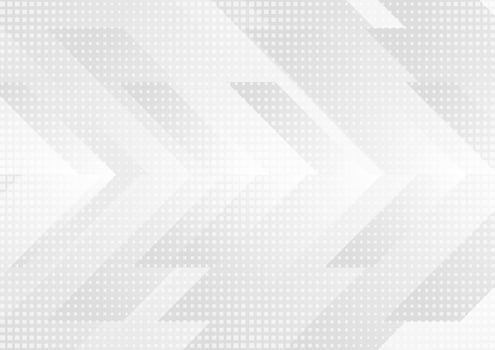 Grey and white tech arrows abstract background vector