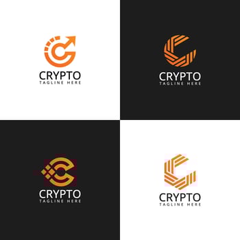 Digital Crypto Currency Logo Template. C Letter Crypto Currency Logo vector icon