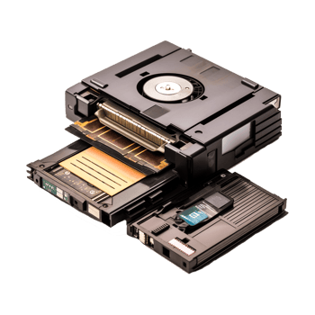 External usb floppy disk drive with disks isolated png
