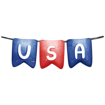 Watercolor Patriotic Bunting png