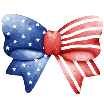 Watercolor Patriotic Bow Tie png