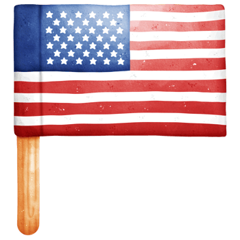 Watercolor American Flag png
