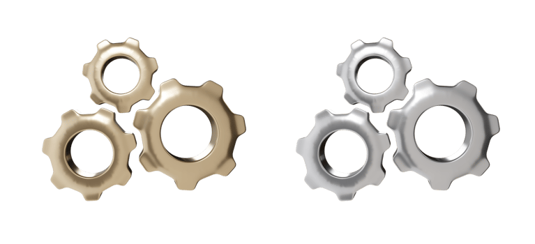 mechanism gears 3d rendering set,cog icon set png