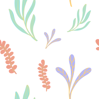 seamless pattern with algae in cut paper style not transparent background. Print for children's bed linen and wrapping paper png