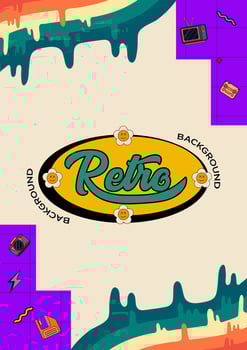 New Retro Liquid Poster Templates Unique Concept Vector Illustration