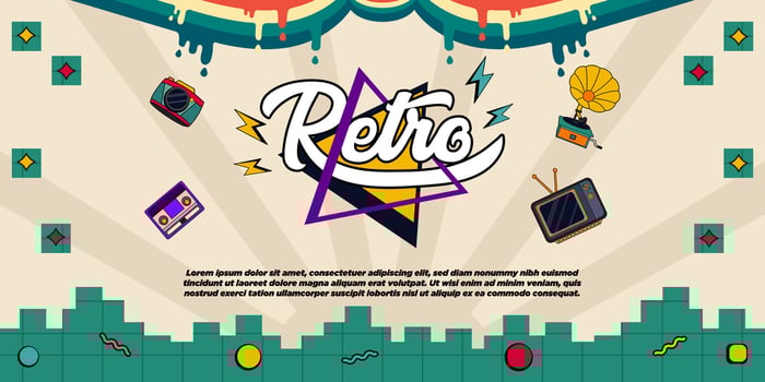 Unique Pixel Retro Banner Templates Vector Illustration