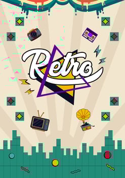 Unique Pixel Retro Poster Templates Vector Illustration
