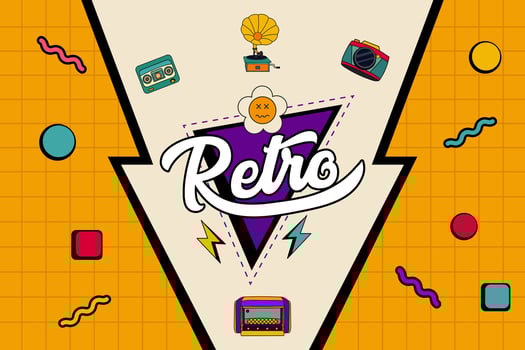 Yellow Retro Banner Templates Unique Concept Vector Illustration