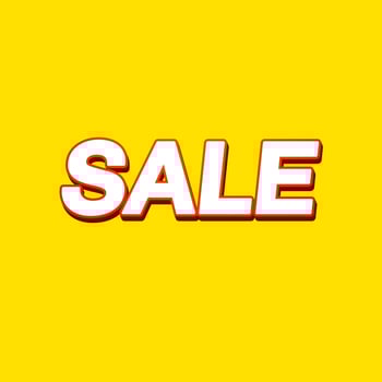 Sale banner template design. Red lettering on yellow background. vector