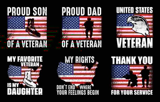 US Flag Veteran T shirt Design Bundle, Vector Veteran Day T shirt  design, Army, Military shirt  vintage T shirt design Collection