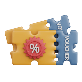 3d rendering voucher isolated useful for ecommerce, business, retail, store, online, delivery and marketplace design element png