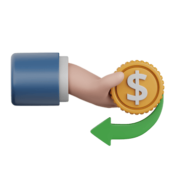 3d rendering cashback isolated useful for ecommerce, business, retail, store, online, delivery and marketplace design element png