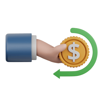 3d rendering refund isolated useful for ecommerce, business, retail, store, online, delivery and marketplace design element png