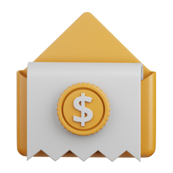3d rendering bill isolated useful for ecommerce, business, retail, store, online, delivery and marketplace design element png