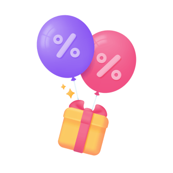 Gift box delivering special festive discounts to customers. 3D illustration. png