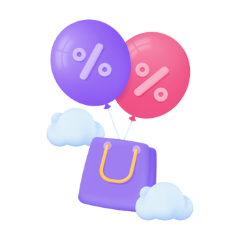 Shopping bags full of vouchers to offer customers special discounts. 3d illustration. png