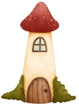 Cute red mushroom tower png