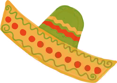 Mexican Fiesta Themed Hat Vector Illustration