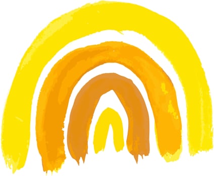 Watercolor Boho Yellow Rainbow Vector