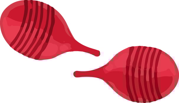 Mexican Fiesta Red Maracas Traditional Music Instrument vector