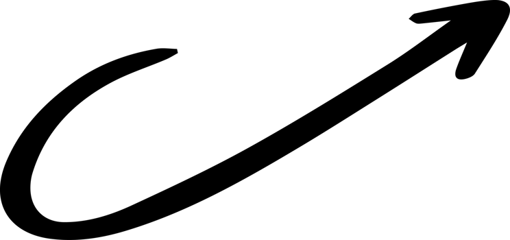 Hand drawn doodle black arrow png