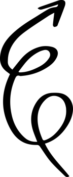Hand drawn doodle black arrow png