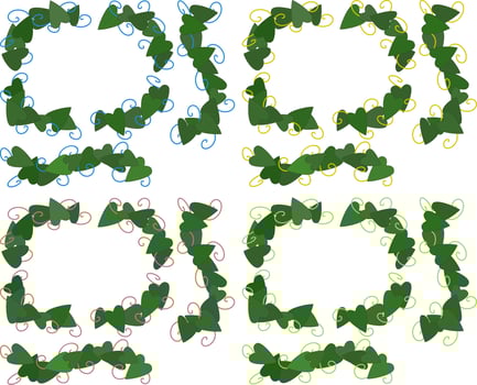 Heart Leaf Vine Decorations vector
