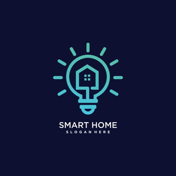 Smart home logo design with modern creative concept idea vector