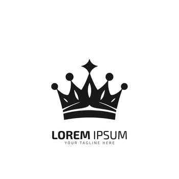 crown minimal logo icon silhouette isolated on white background vector