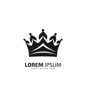 king crown minimal logo icon silhouette isolated on white background vector