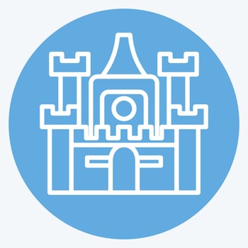 Icon Castle. related to Accommodations symbol. blue eyes style. simple design editable. simple illustration vector